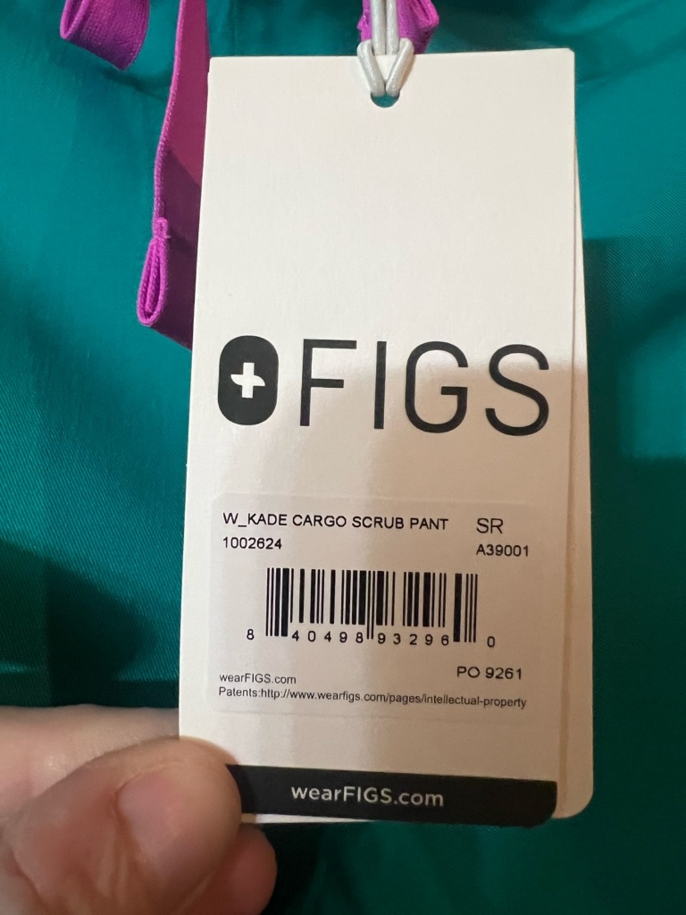Figs Lagoon Scrub Pant with Purple Waist Detail